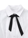 [Vorverkauf] Weiß 1960er Puffärmel Bogen Tie Bluse