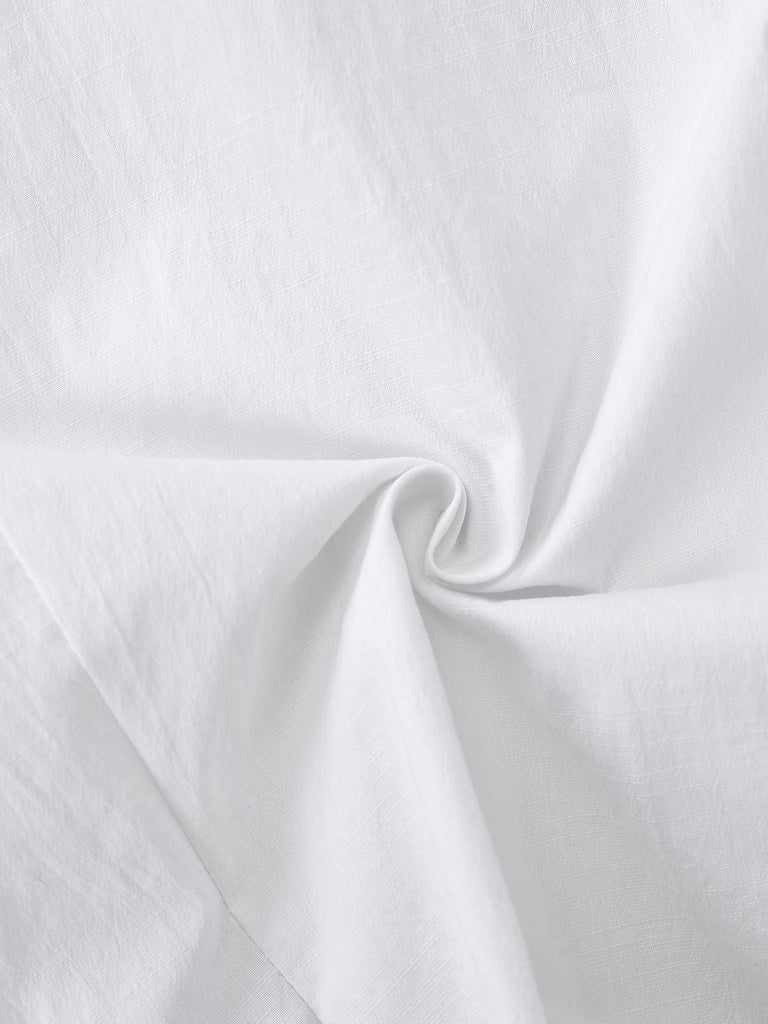 [Vorverkauf] Weiß 1960er Puffärmel Bogen Tie Bluse