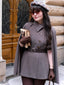 1940er Revers Gürtel Jacke Mit Abnehmbarer Umhang