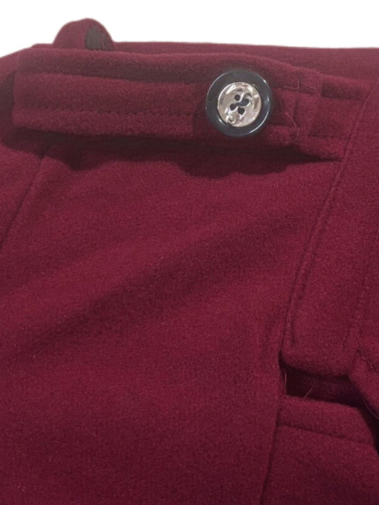 [Vorverkauf] Rot 1940er Kunstwolle Gekerbter Kragen Lang Mantel