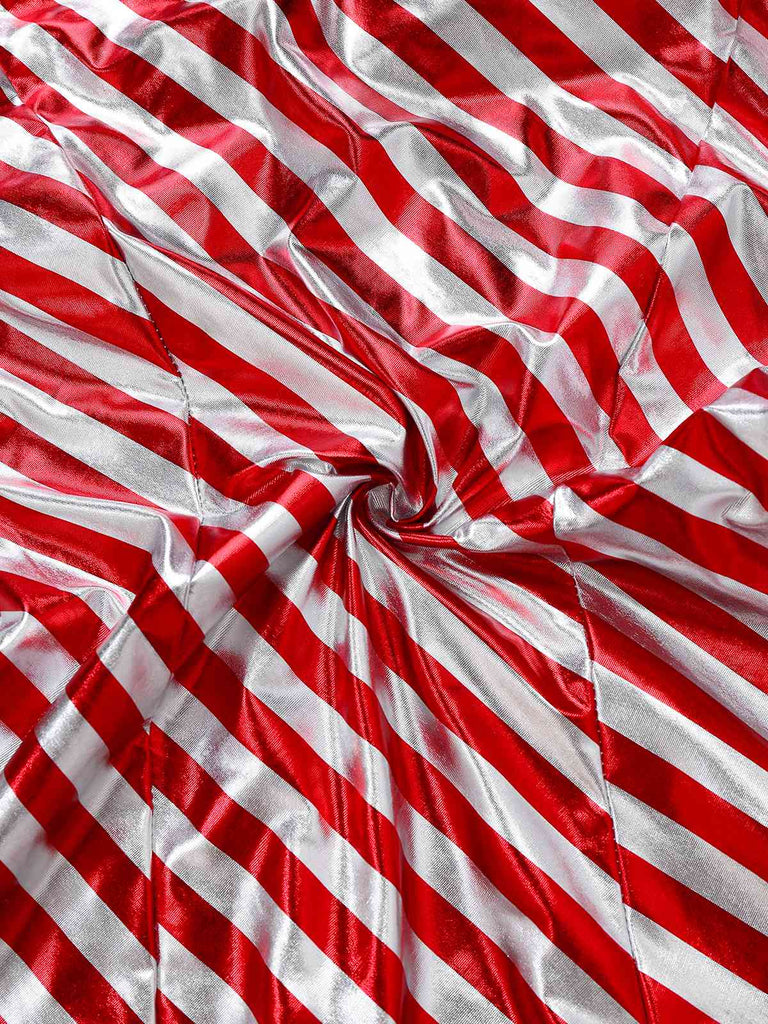 Rot 1960er Zuckerstange Streifen Kapuze Kleid & Beinwärmer