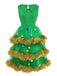 Grün 1950er Weihnachten Baum Abgestuft Kleid Set