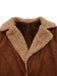 Braun 1950er Wildlederimitat Kerbkragen Taste Trench Mantel