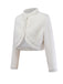 [Vorverkauf] Weiß 1960er Faux-Wolle Stehkragen Jacke