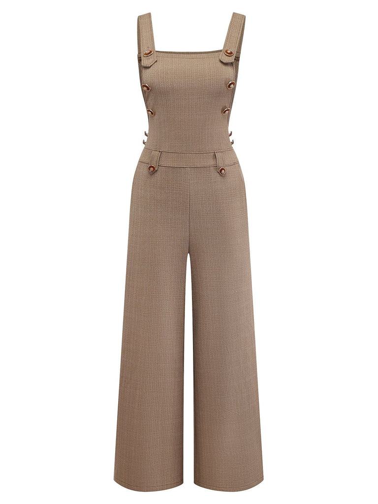 [Vorverkauf] Braun 1950er Metalltasche Suspender Jumpsuit