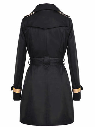 Vintage 1970er Farbblock Zweireihig Trench Mantel