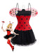 Rot 1960er Miraculous LADYBUG Bubble Cosplay Kostüm Set