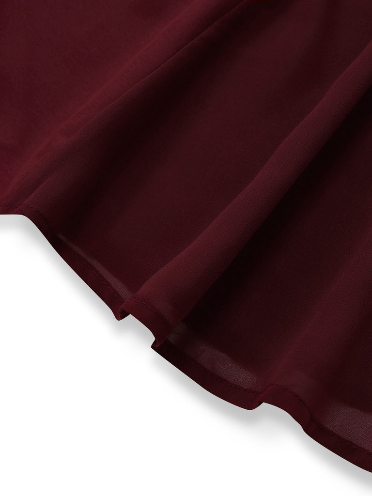 1930er Solide Chiffon Criss Kreuzen Trägerlos Cabrio Kleid