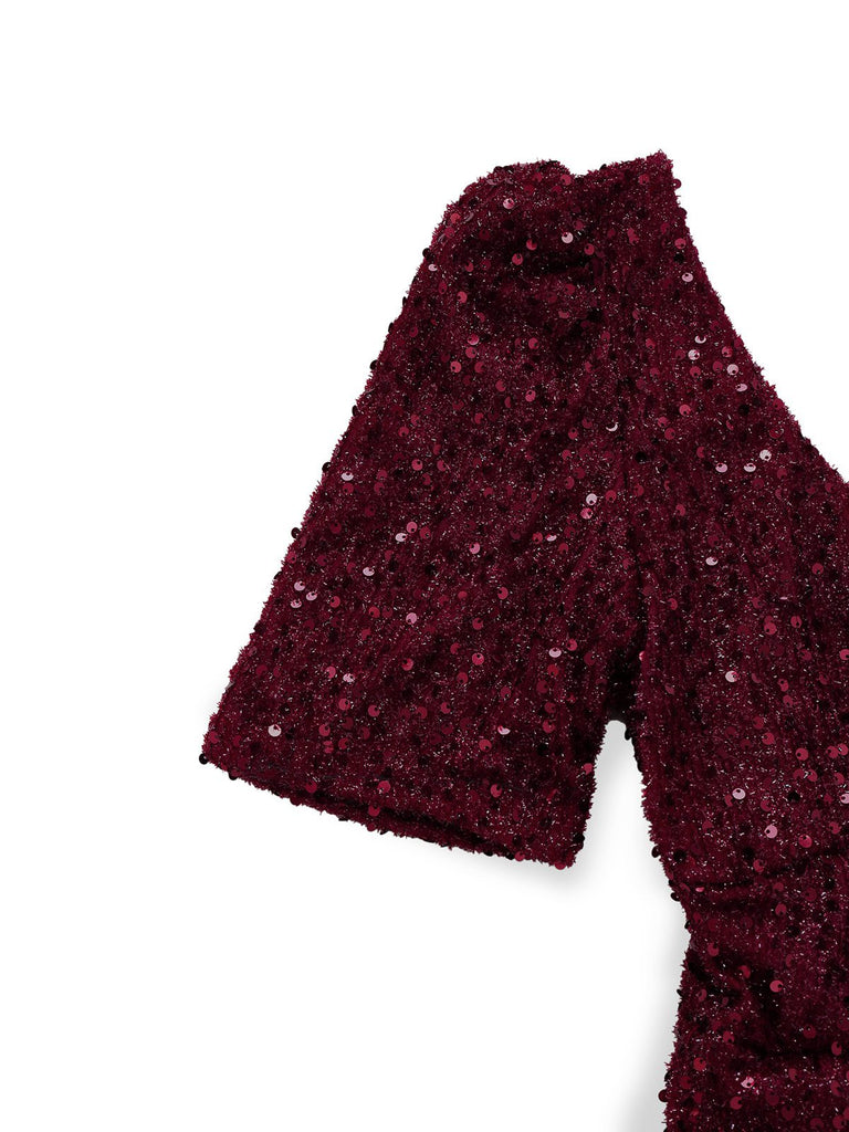 [Vorverkauf] 1930er Pailletten Bogen Maxi Meerjungfrauen Kleid