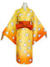 Gelb 1970er Agatsuma Zenitsu Kimono Cosplay Kleid