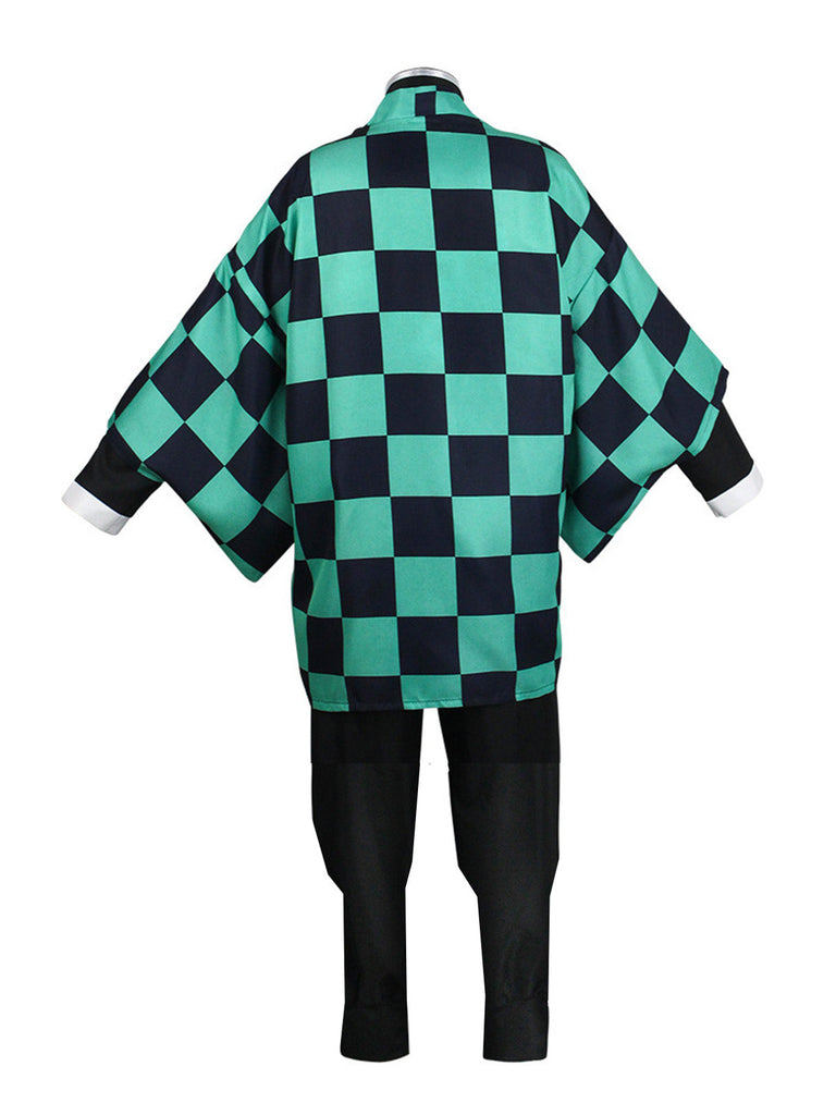 3PCS Grün 1970er Tanjiro Kamado Kimono Kostüm Set