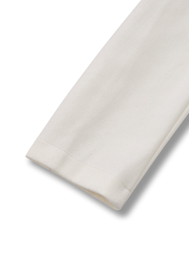 Weiß 1940er Perle Taste Kunstwolle Mantel