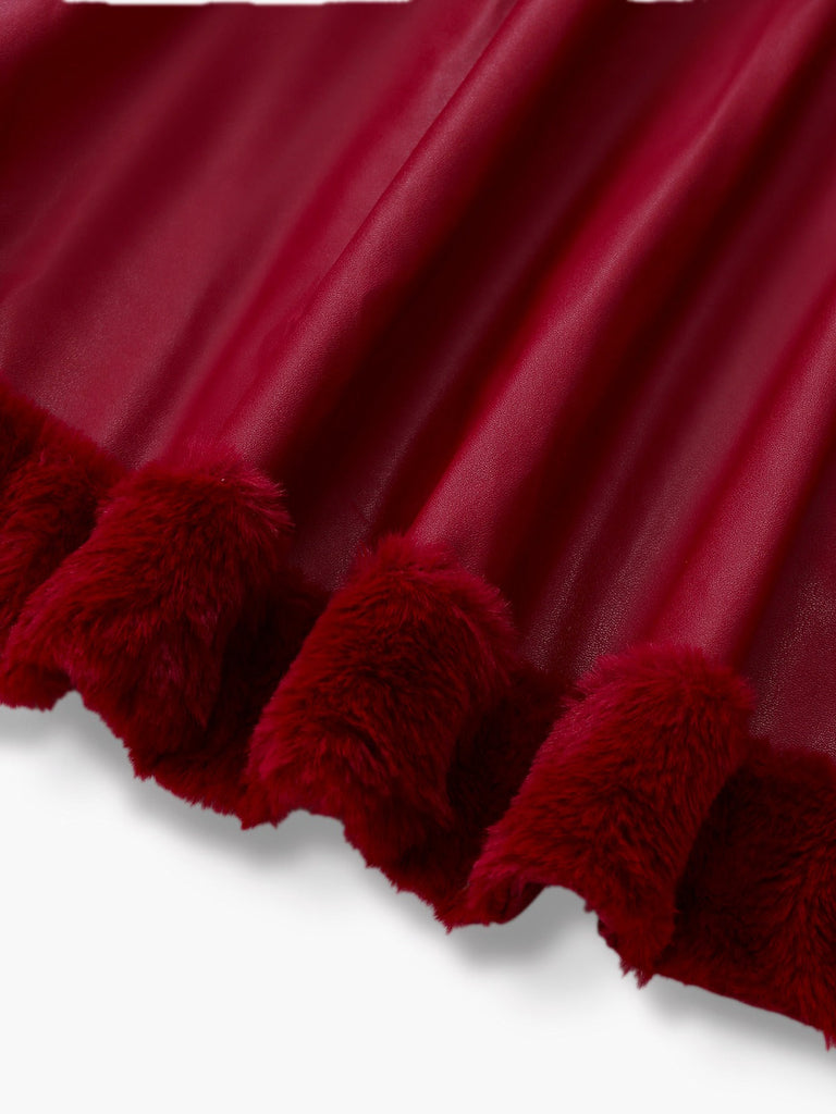 1950er Leder Pelzkragen Mantel Mit Kapuze