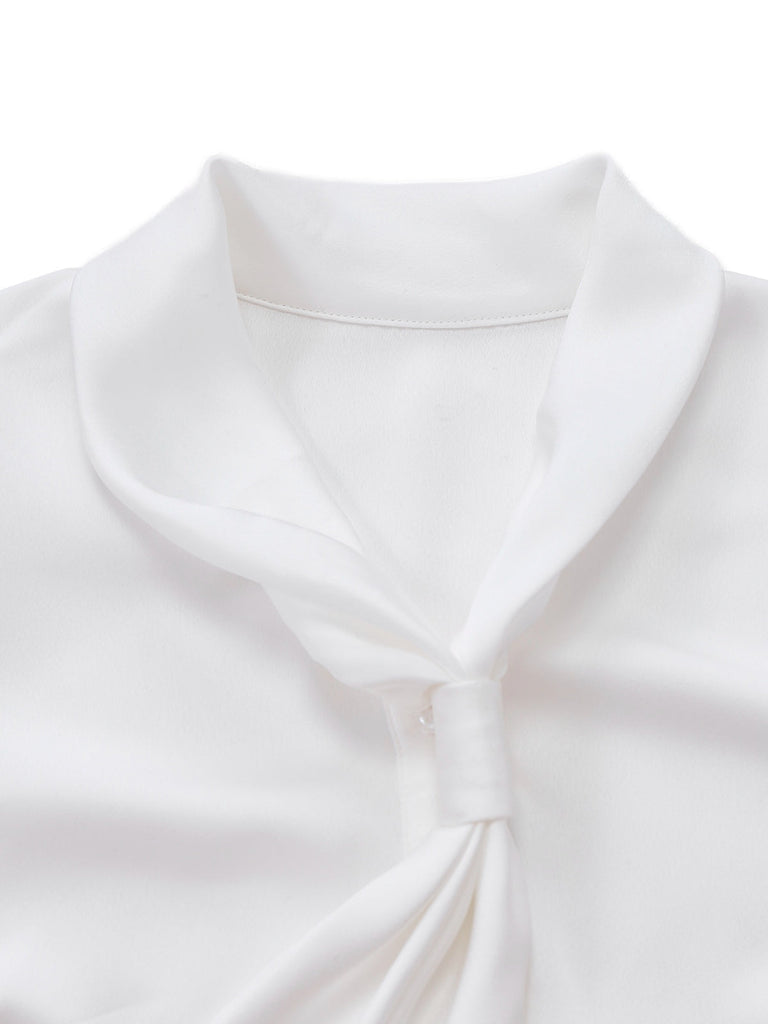 [Vorverkauf] 2PCS Weiß & Schwarz 1940er Bluse & Tartan Latzhose