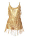 1960er Fringe Solide Rückenfrei Evening Romper