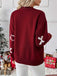 Weinrot 1950er Schleifen Muster Pullover