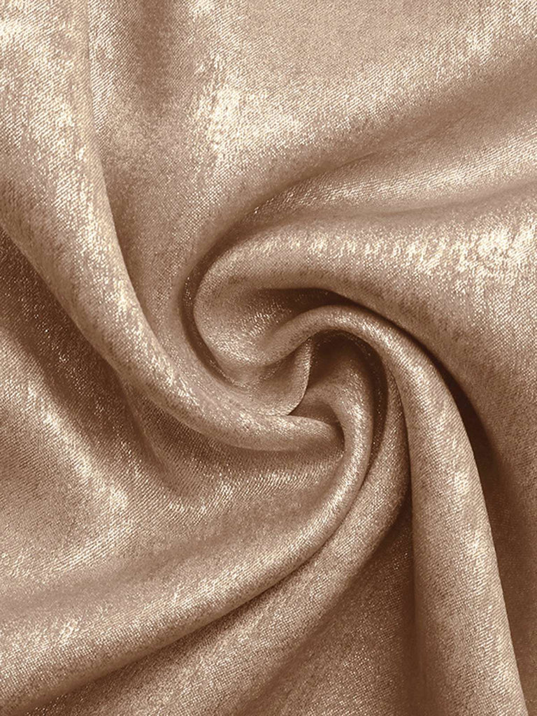 Gold 1950er Schulterfrei Rüschen Schimmer Top