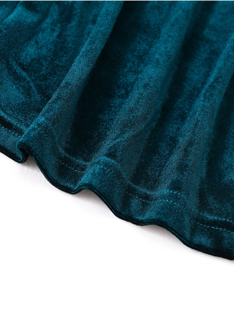 1980er Solide Samt Zweireihiger Revers Blazer