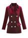 1980er Solide Samt Zweireihiger Revers Blazer