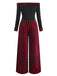 [Vorverkauf] Rot 1940er Schulterfrei Bogen Karo Patchwork Jumpsuit
