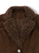 [Vorverkauf] Dunkelbraun 1960er Faux Wildleder Pelzig Revers Jacke