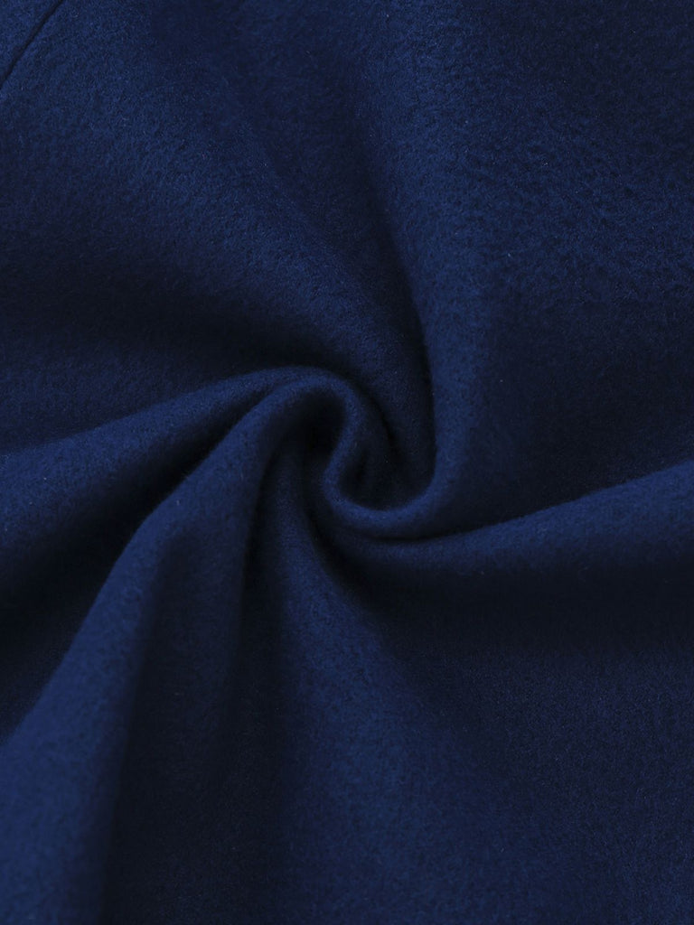 [Vorverkauf] Blau 1960er Faux Pelzgefüttert Gürtel Mantel