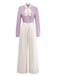 [Vorverkauf] Lavendel 1930er Puffärmel Bogen Bindekragen Jumpsuit