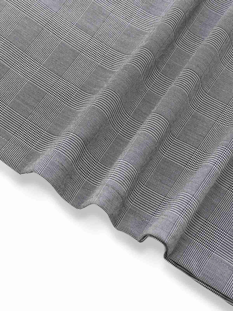 [Vorverkauf] [Übergröße] Grau 1960er Kariert Unregelmäßig Kragen Kleid