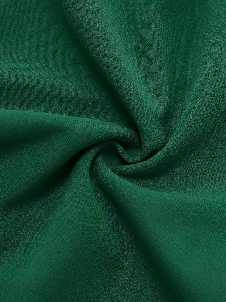 1950er Solide Tiefer V-Ausschnitt Rüschen Durchsichtige Ärmel Jumpsuit