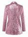 1970er Pailletten Revers Lange Ärmel Jacke