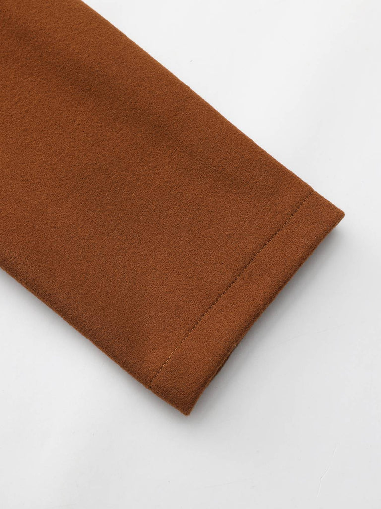 1940er Solide Kunstwolle Breite Revers Swing Mantel