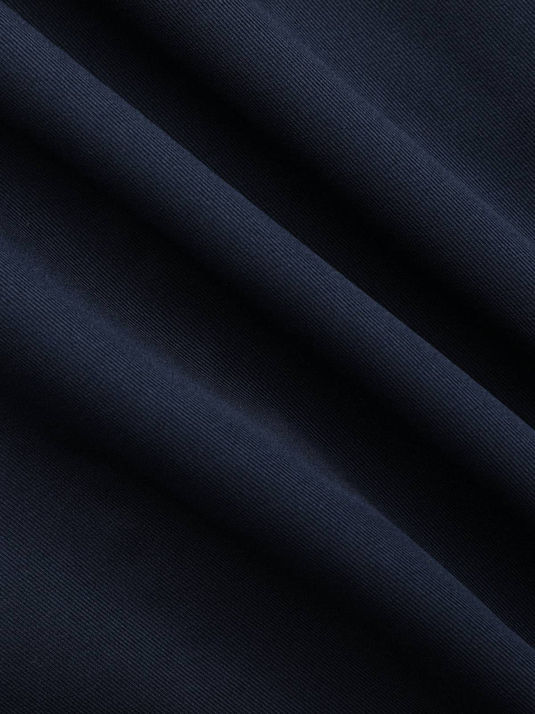 Blau 1940er Zweireihiger Rundhals Trench Mantel