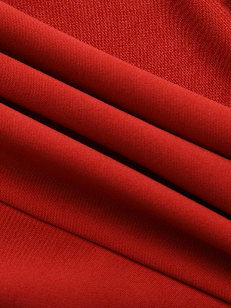 Rot 1940er Diagonal Knopf Stehkragen Mantel