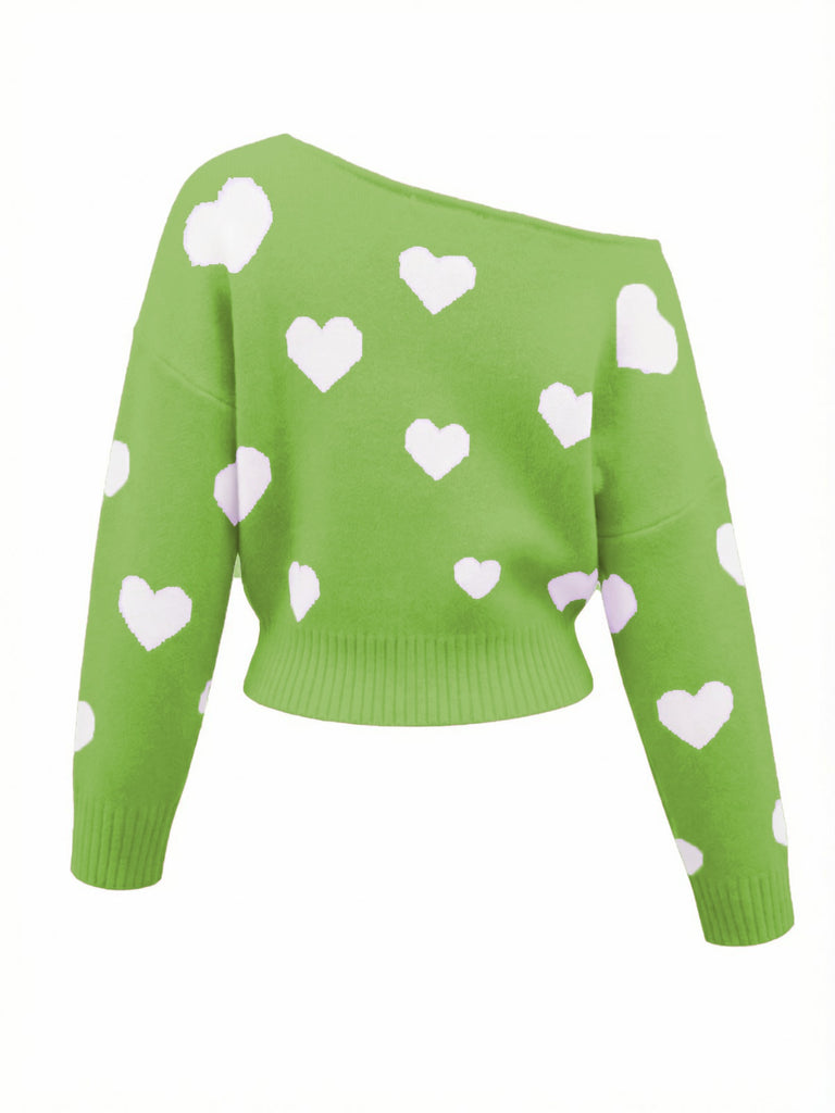 1970er Schneeflocke Asymmetrische Schulter Pullover