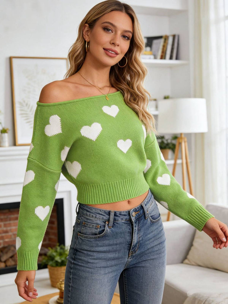 1970er Schneeflocke Asymmetrische Schulter Pullover