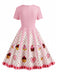 [Vorverkauf] Rosa 1950er Valentinstag Kuchen Swing Kleid