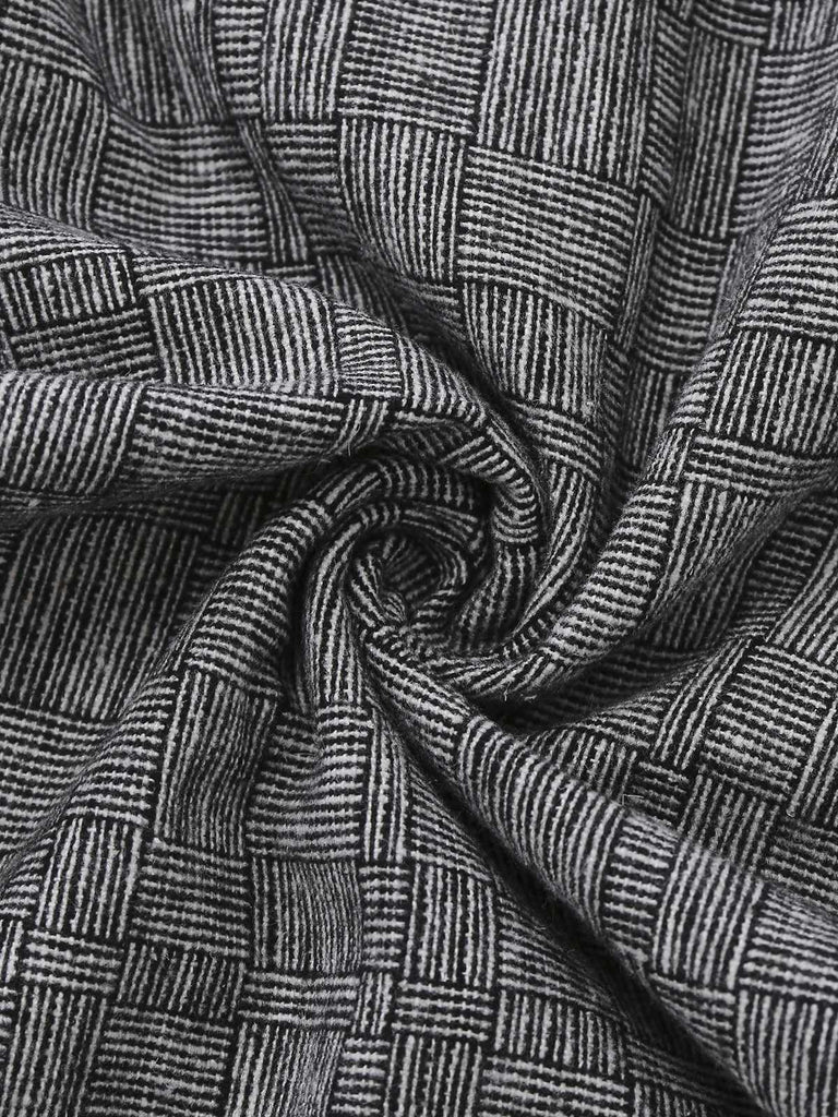 [Vorverkauf] Grau 1960er Taste Hochkragen Puffärmel Bleistift Kleid