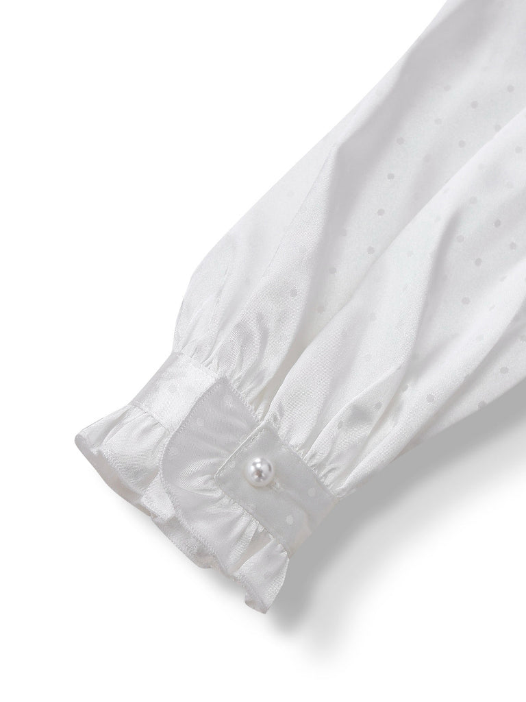 [Vorverkauf] Grau 1950er Satin Kariert Rüschen Steh Kragen Kleid