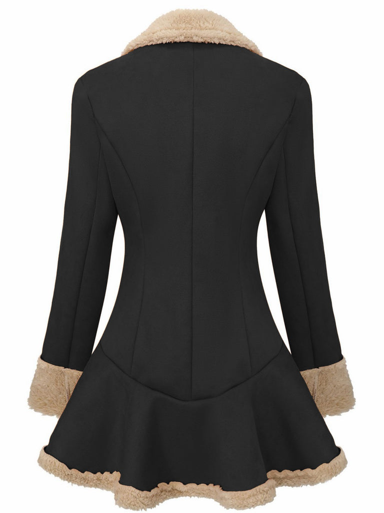 Vintage 1970er Revers Ausgestellter Saum Suede Jacke