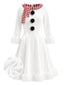 Rot & Weiß 1950er Weihnachten Schneemann Samt Kleid