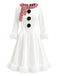 Rot & Weiß 1950er Weihnachten Schneemann Samt Kleid