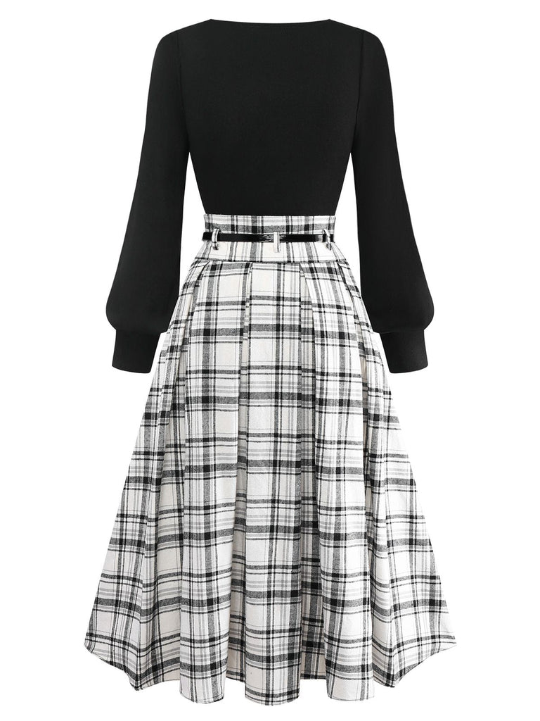 [Vorverkauf] 2PCS 1950er Stricken Top & Baumwolle Plissiertes Rock