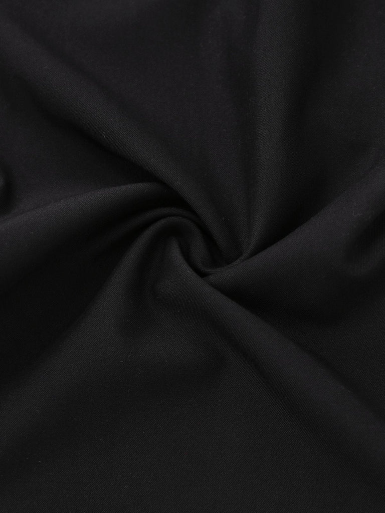 [Vorverkauf] Schwarz 1940er Solide Hoch Taille Schnürung Hose