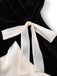 [Vorverkauf] Schwarz 1950er Samt Satin Schulterfrei Bogen Kleid