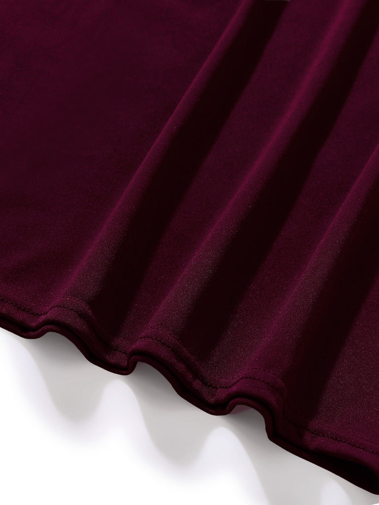 Schwarz 1960er Solide Glitzer V-Ausschnitt Netz Körperbetont Kleid