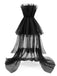 Schwarzes trägerloses 80er Meshkleid in Schleifenoptik mit Vokuhila-Saum