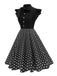 1950er Polka Punkte Bogen Swing Kleid