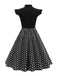 1950er Polka Punkte Bogen Swing Kleid