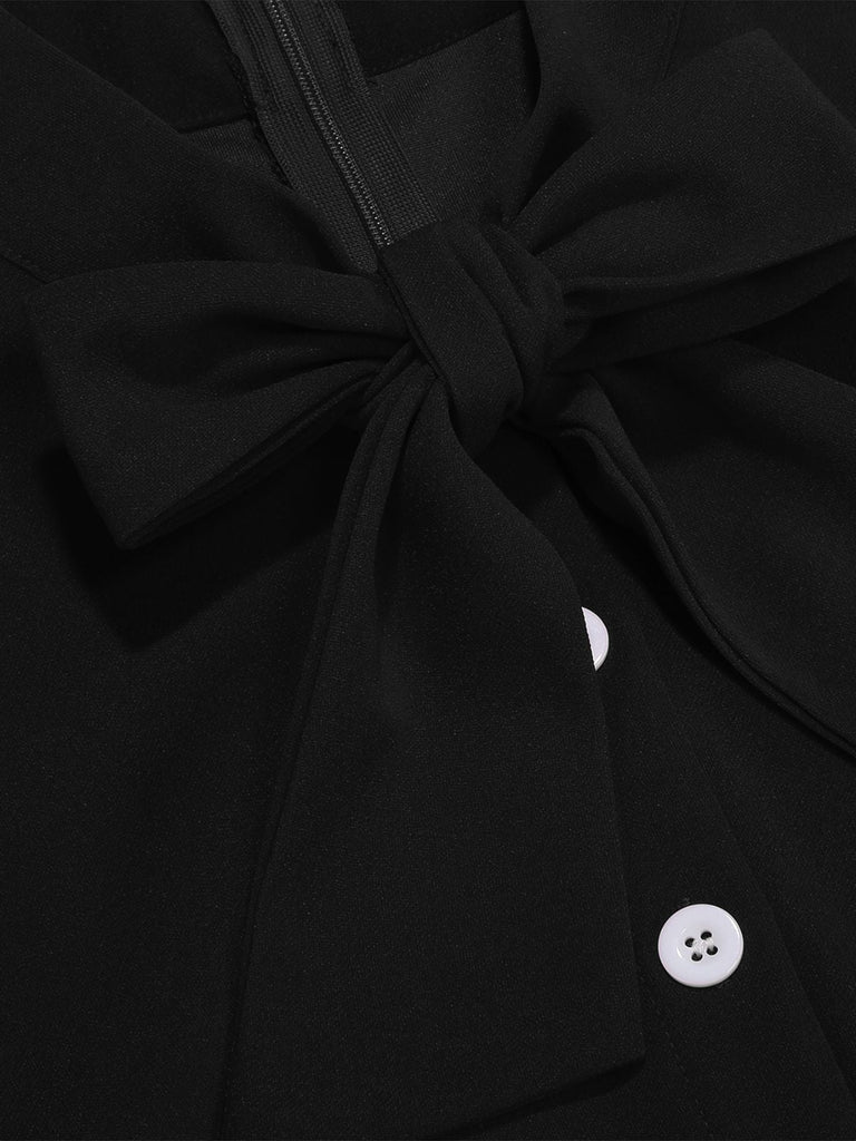 1950er Polka Punkte Bogen Swing Kleid