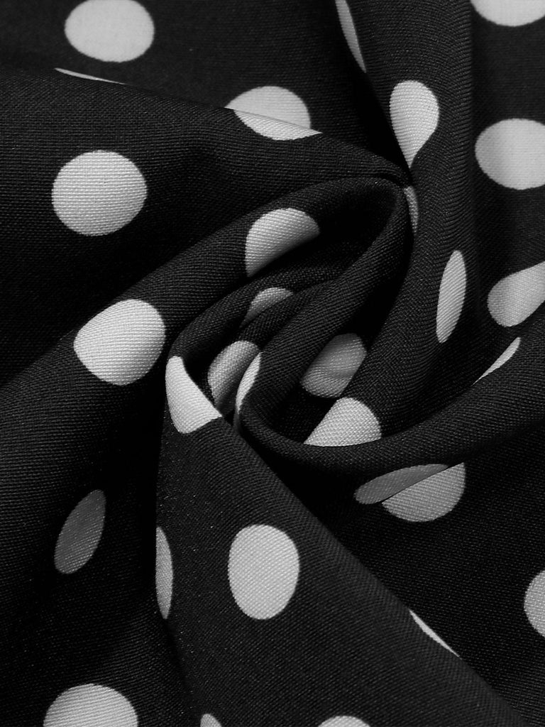 1950er Polka Punkte Bogen Swing Kleid